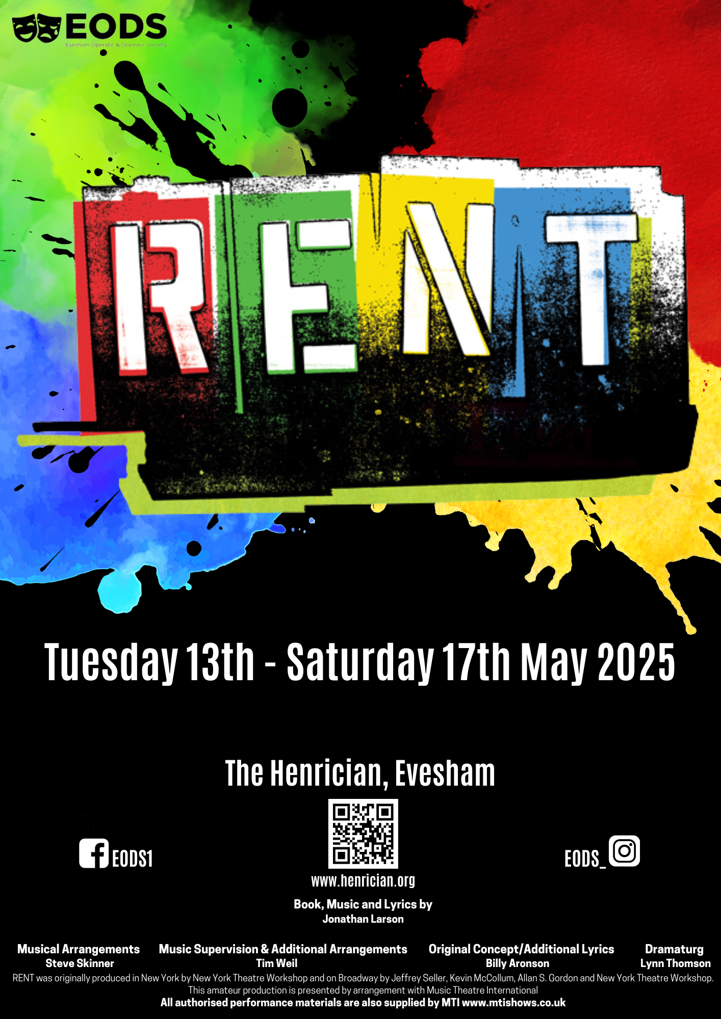 RENT – Evesham operatics and dramatics society.